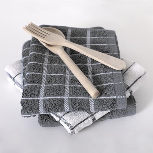 Ritz Premium Kitchen Towel Highly Absorbent, Super Soft, Long-Lasting, 100% Cotton Terry Dish Towels, Hand Towels, Tea Towels, Bar Towels, 3-Pack, 25"x15", Grey - Image 7