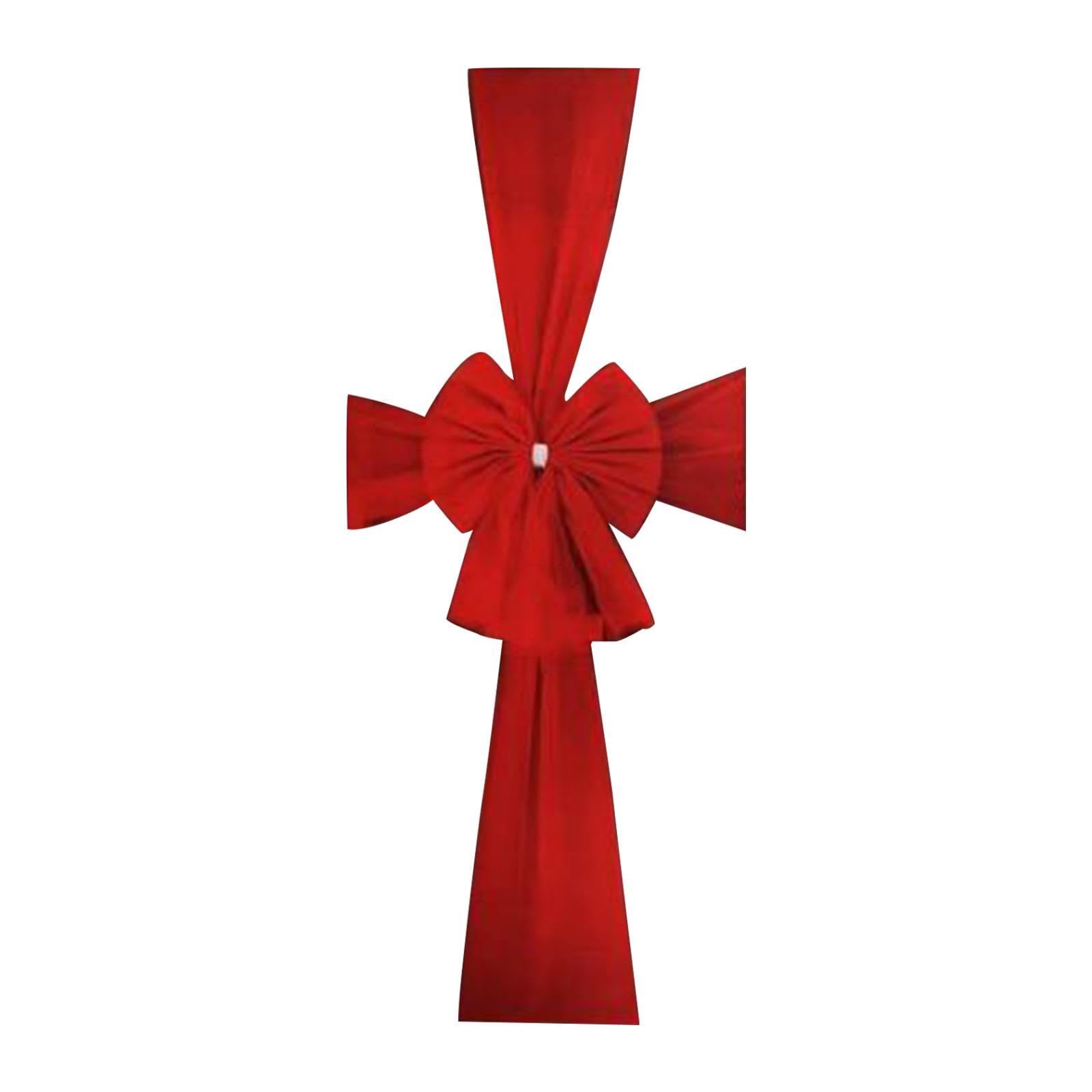 Amazon.co.jp: Bhuun クリスマス 玄関ドア 赤いリボン ドア 赤い