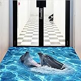 23.6'' x 35.4'' Huge 3D Underwater World Wall Sticker Sea Dolphin Turtle Coral Removable Large Floor
