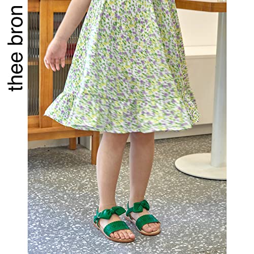 Image of THEE BRON Toddler Girls Sandals Wedding Flower Girl Dress Shoes Open Toe Flats