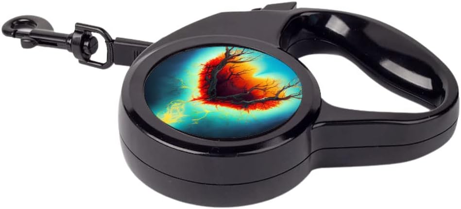 Wood Heart Retractable Pet Leash - Tree Leash - Printed Dog Leash - 197 inches