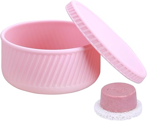 Miniatura 1 de Soporte de jabón a prueba de fugas, soporte de silicona para barra de champú con capa de drenaje, contenedor de jabón de viaje con tapa para ducha,