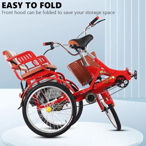 Triciclo Plegable para Adultos, 3 Ruedas, Carga y Asiento Trasero miniatura 3