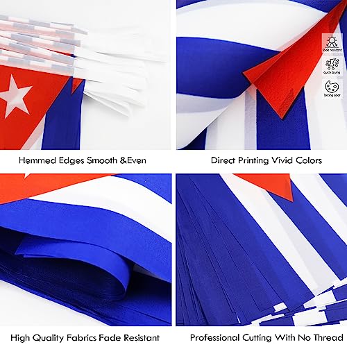 Image of Cuba String Flag Pennant Banner - 38 Flags, 42 Feet Small Mini Cuban Flags Bunting Banner for Country Decoration, School, Party, Sports Events