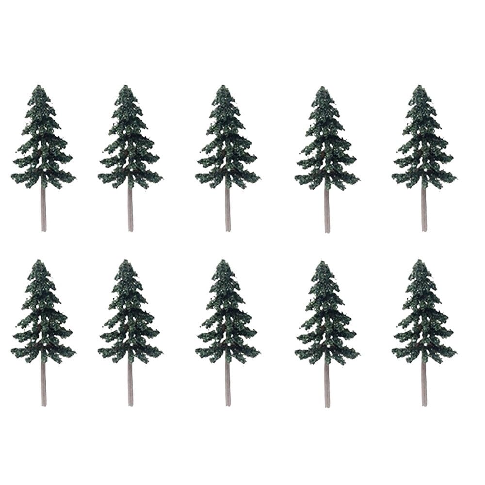 Miniature Scenery Decor 10pcs Miniature Model Trees, Cedar Tree for Train Track Layout Prop, Green Scenery Landscape(8.5cm)