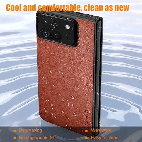 Housse Google Pixel 10 Pro Fold cuir PU premium AIORIA marron retro