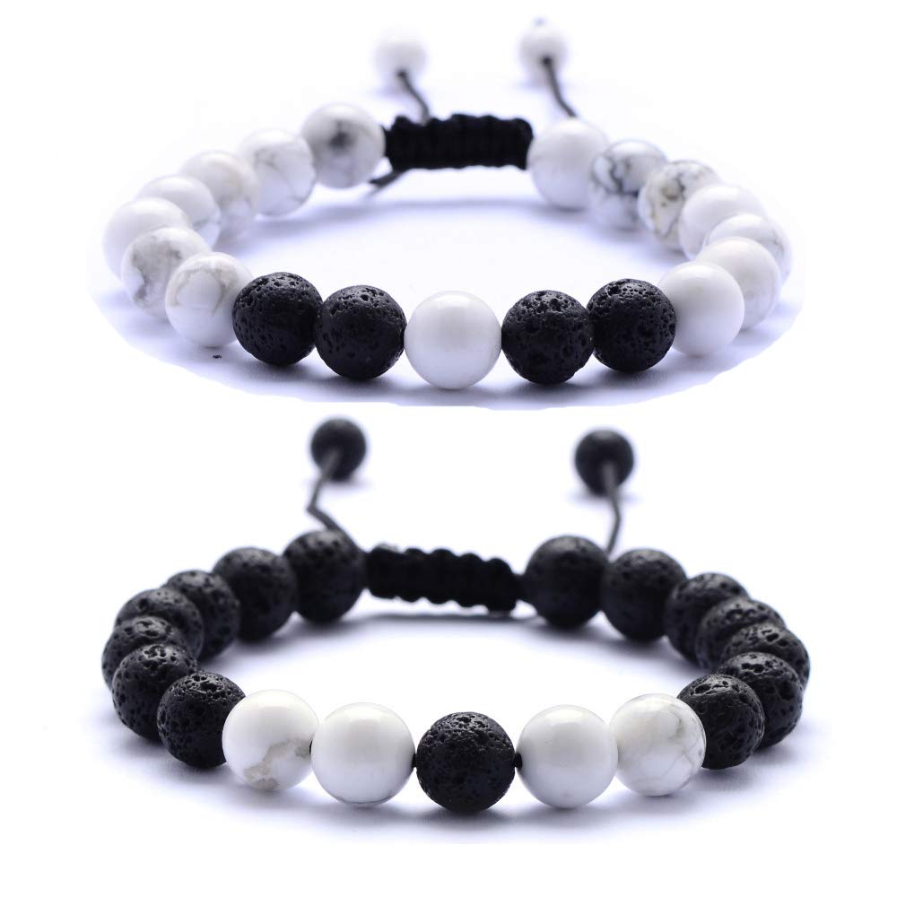 Softones 8MM Lava Rock Beads Bracelet for Men Women,Friendship Couples Gifts Natural Stone Bracelets