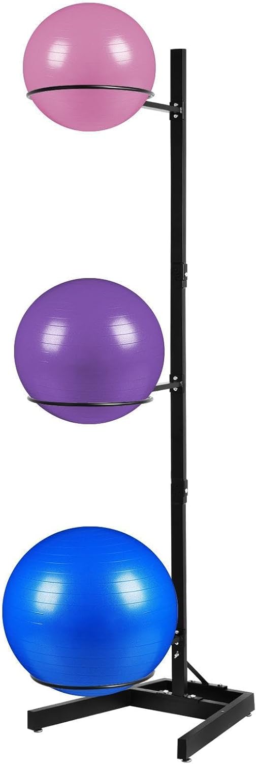 Exercise Ball Holder,Vertical Ball Rack Gym Storage | Yoga Storage Rack with Steel Frame, Gym Organizer,for Commercial Home Studio