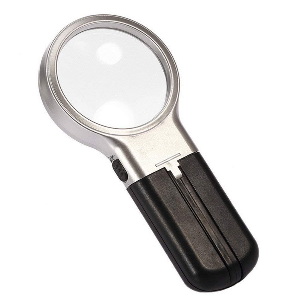Magnifying Glass Handheld Reading Magnifier Vision Assist 3X, Desktop Dual LED Lights, HD Magnifier Lighting Reading Newspaper, Stationery Office Supplies Magnifying Glas