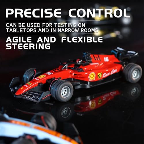 Image of PLUSPOINT 1:64 Die cast Metal F1 Mini RC Racing car with LED Lights | 2.4GHz Remote Control Car | 3 Speed Adjustable, USB Rechargeable Alloy RC Car for Kids & Adults Indoor /Outdoor Racing