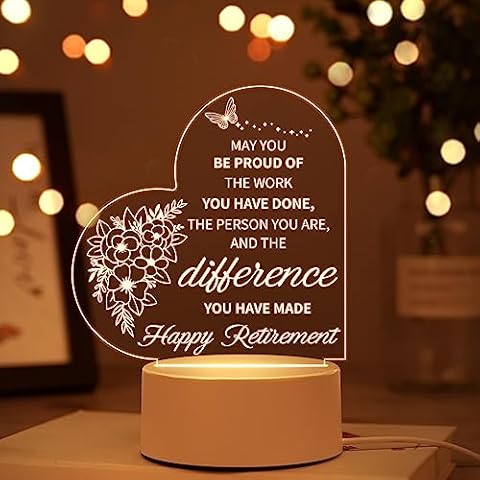 Vetbuosa Heart-Shaped Retirement Night Light Cover