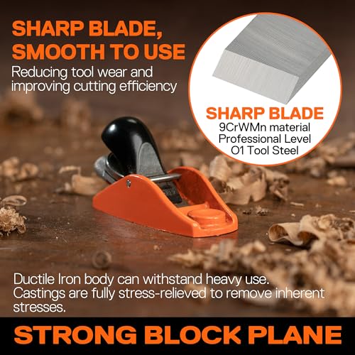 Image of JORGENSEN 3.5 inch Mini Wood Planer, Mini Hand Planer for Woodworking, Block Plane & JORGENSEN No.4 10 inch Wood Planer, Smoothing Planer for Woodworking