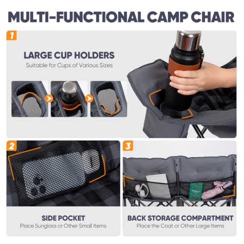 Bolosy Silla Doble de Camping con Acolchado Thick Padded Double Chair miniatura 5