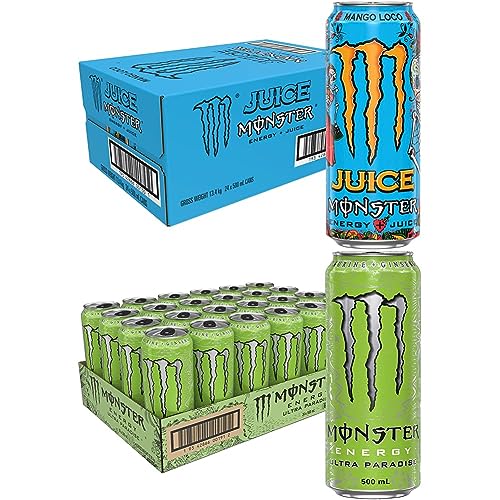 Monster Ultra Mango Loco Juice 24pk and Monster Ultra Paradise Green 24pk