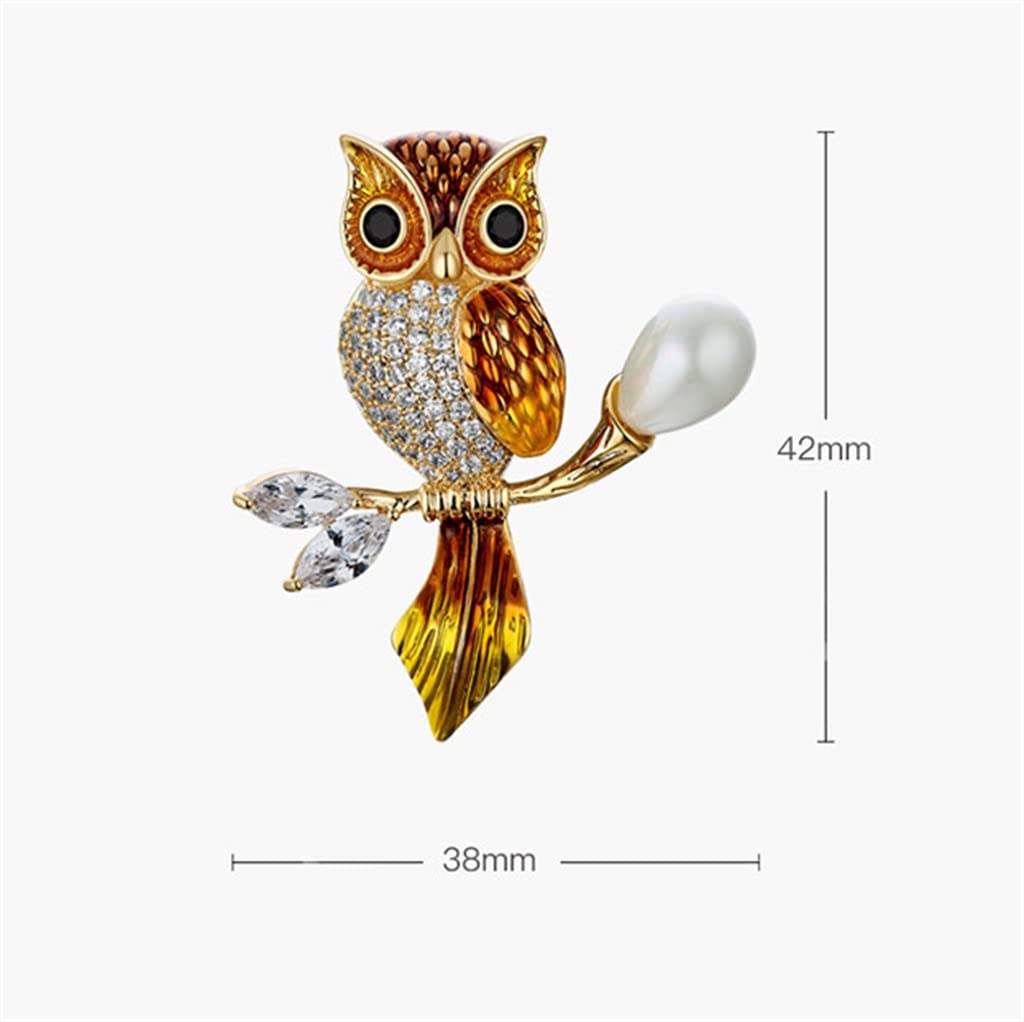 Brosche Eulen-Brosche, weiblich, niedlich, japanischer Ins-Trend, Persönlichkeit, Temperament, westliches Accessoire, Brosche (Farbe: A, Größe (A).