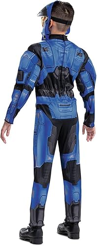 Miniatura 2 de Disfraz Halo Spartan, mono y máscara oficial de armadura espartana completa azul Halo