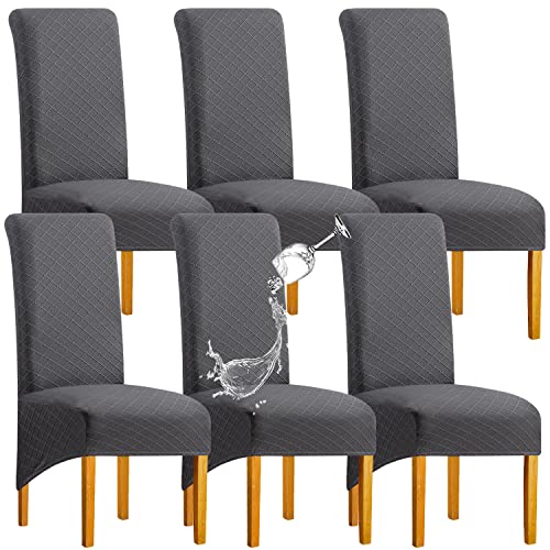 SHENGYIJING Stretch Chair Covers for Dining Chairs Removable washable Parsons Large Dining Chair Protector Waterproof XL Dining Room Chair Slipcovers Set of 6
