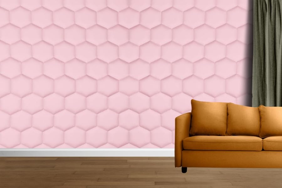Image of Self-Adhesive 3D Decorative Abstract Wallpaper Specific Product for Bedroom, Living Room, Kids Room, Play Room, Office Wallpaper for Home Decor, Size (16x48 Inches Each Pink Strip