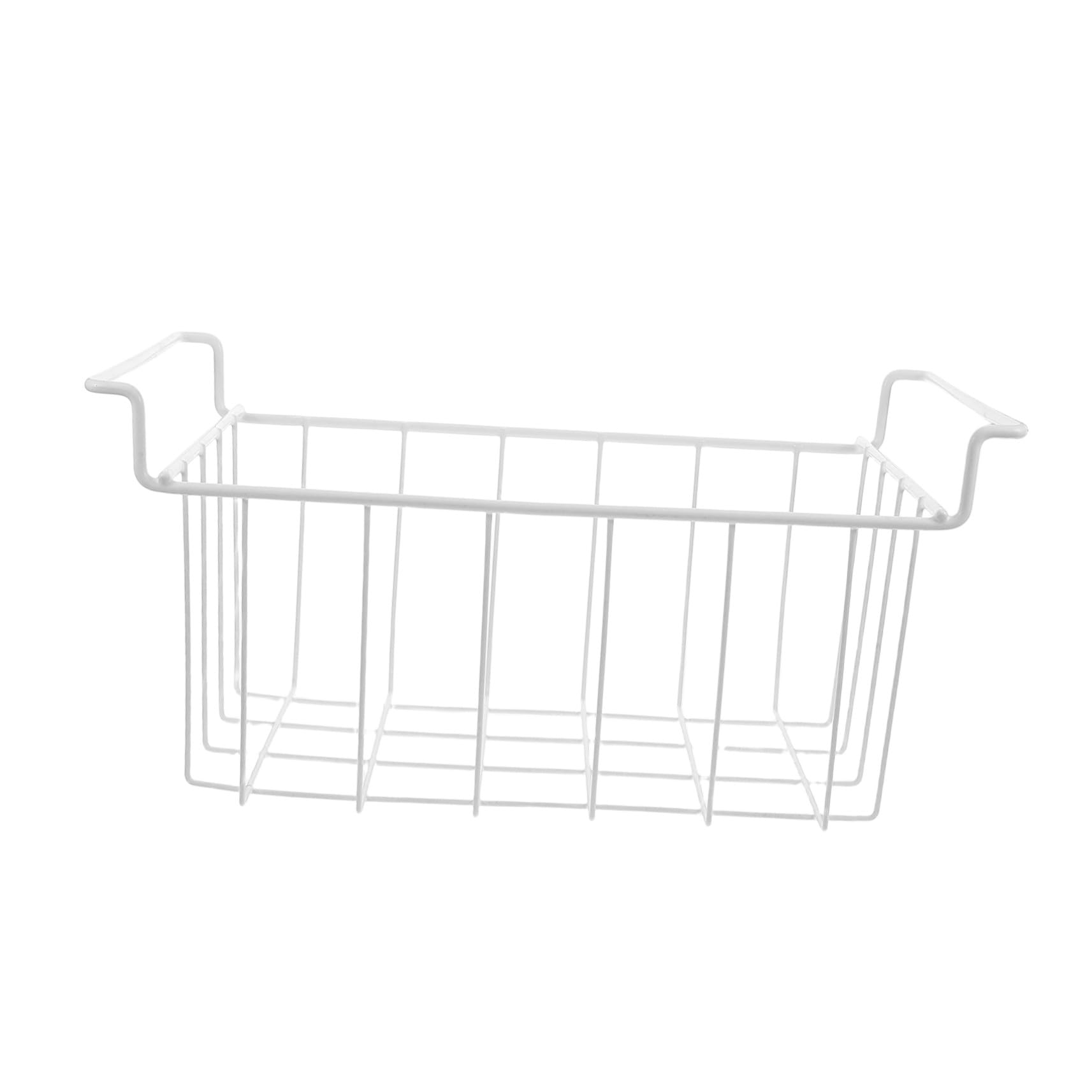 Cesta de Hierro para Congelador Almacenamiento Horizontal Blanco | Diseño y Acceso Rápido de Parte Superior Abierta , Ajuste Limpieza Sencilla , Optimiza el Espacio de Cocina