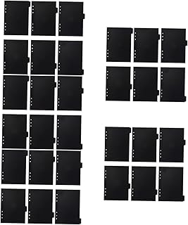 BESTOYARD 30 Peças A5 Notebook Preto Etiquetas Coloridas Divisores De Plástico Divisores De Fichário De 6 Furos Divisórias Divisor De Notebook Abas Pp Coloridas Marcadores De Página Bloco