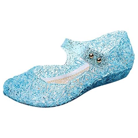 Princess Cosplay Shoes Zerototens Toddler Infant Kids Girls Wedge Sandals Dance Party Jelly Shoes(8 UK,Blue) Cover