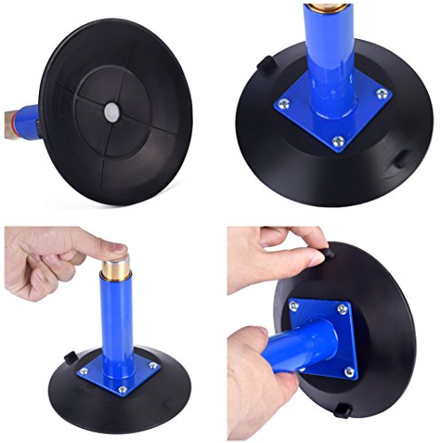 Image of IMT 6 inch Vacuum Suction Cup Glass Lifter 2 Pack, Heavy Duty Vertical Hand-held Cups for Flat to Curved Surfaces, Metal Handle and Brass Pump, with Protective Cover