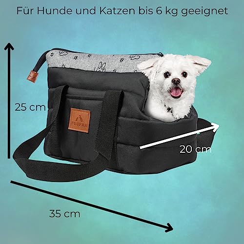 FUUFEE Transportbox Hund - Hundetragetasche Soft - Tier Tragetasche 35 x 25 x 20 cm | Reisetasche Klein für Haustiere mit Reißverschluss und Karabinerhaken