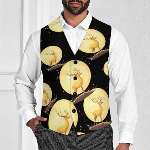 Wilderness Deer Hunting Men's Suit Vests Business Formal Dress Vest V-Neck Waistcoat for Wedding Casual2
