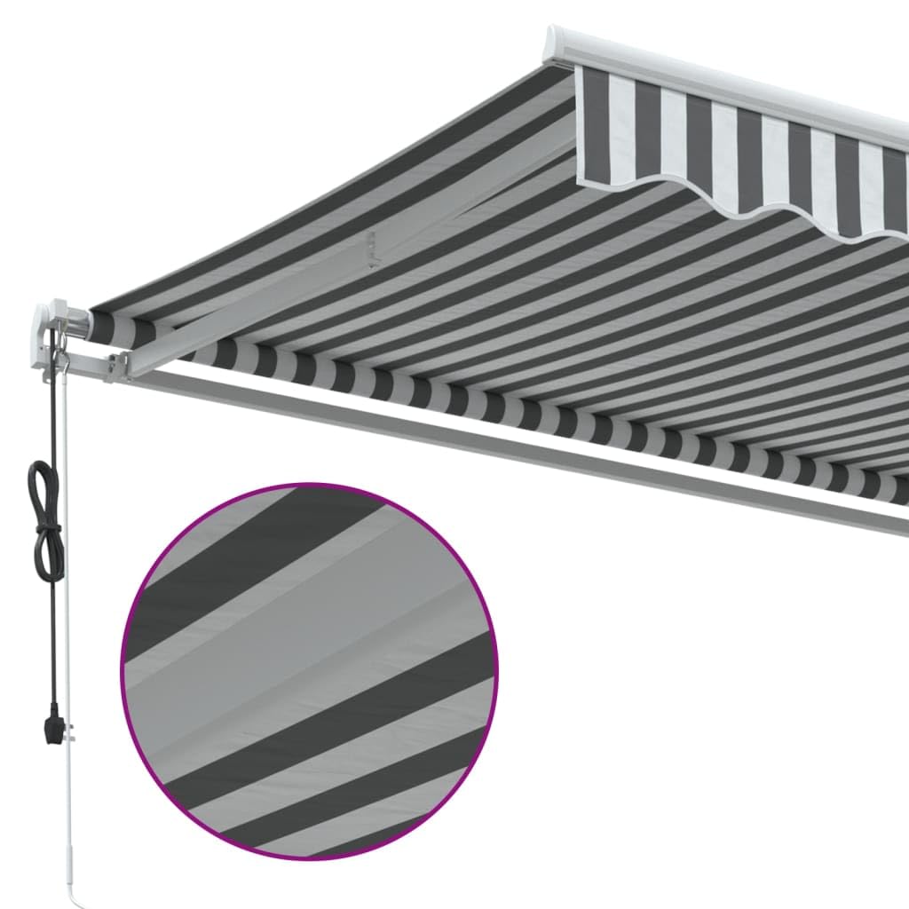 Festnight Store Banne Motorisé 5x3,5 Store banne Electrique avec Télécommande Auvent Rétractable à Bras Repliable pour Balcons Terrasse et Jardin-Anthracite et blanc-500 x 350 cm