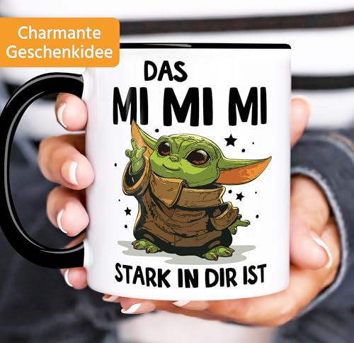 MoonWorks Kaffee-Tasse mit Spruch Das Mimimi stark in dir ist Baby Bürotasse lustige Kaffeebecher Weiss-innen-schwarz standard – Ansicht 2