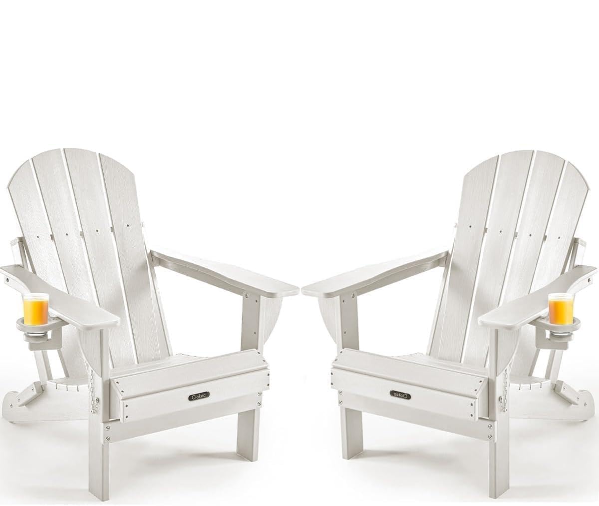 Amazon.com : Ciokea Folding Adirondack Chair 2 Pack, Patio