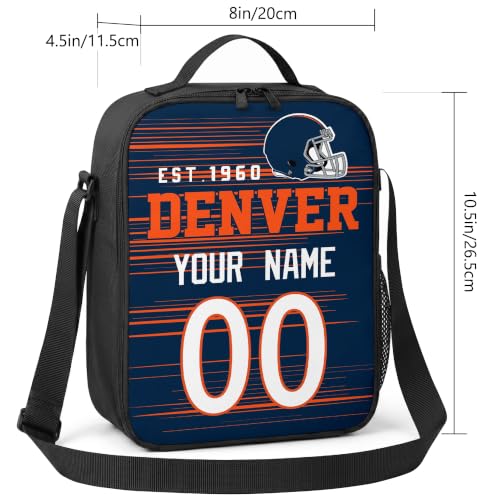 Image of Denver Lunch Bag Custom Name and Number Personalized Gifts | Custom Personalized Lunch Box for Men Women