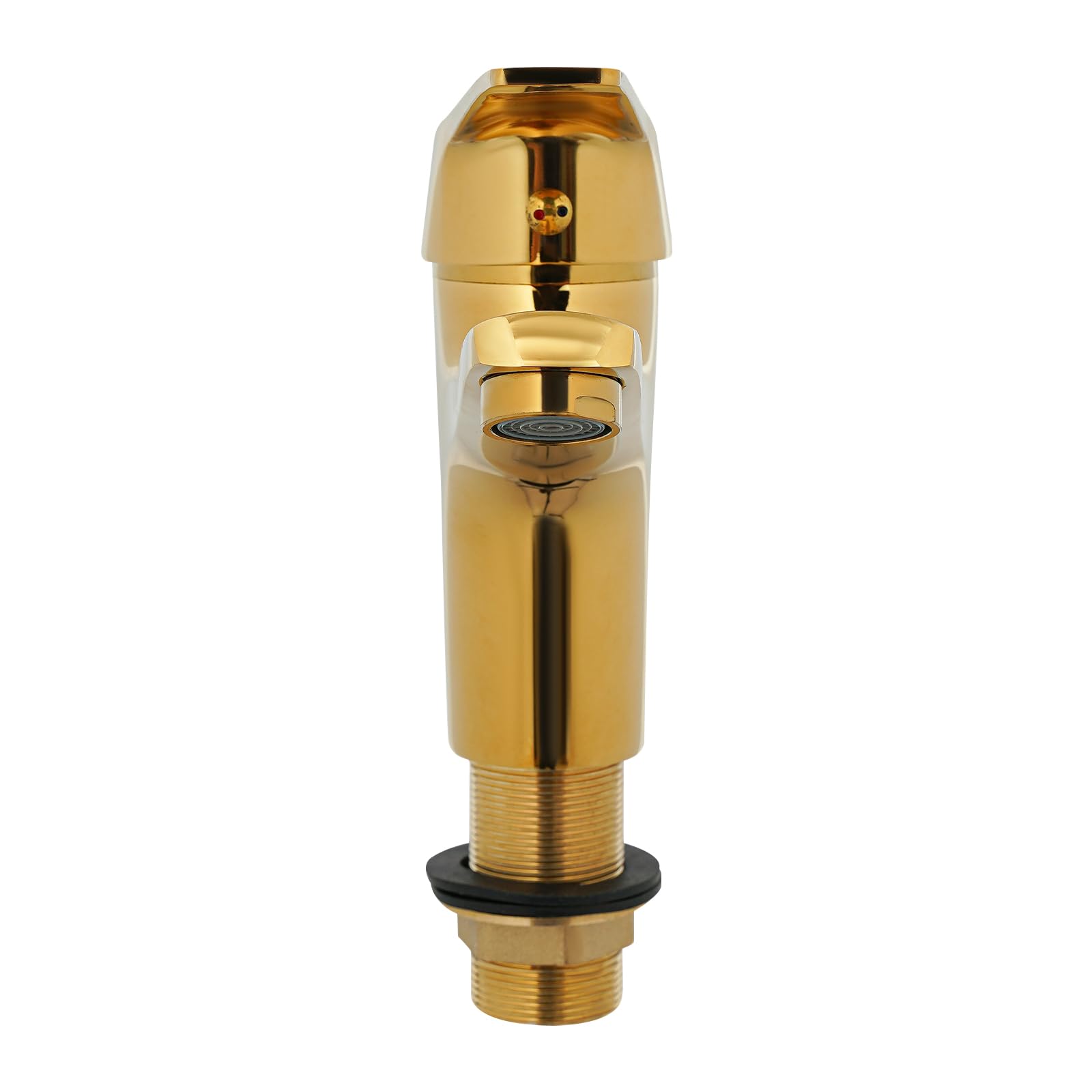Grifo de lavabo de latón con orificio dorado