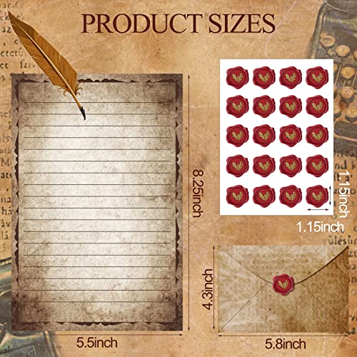 Image of TaoBary 160 Pcs Vintage Antique Stationery Paper and Envelopes Set