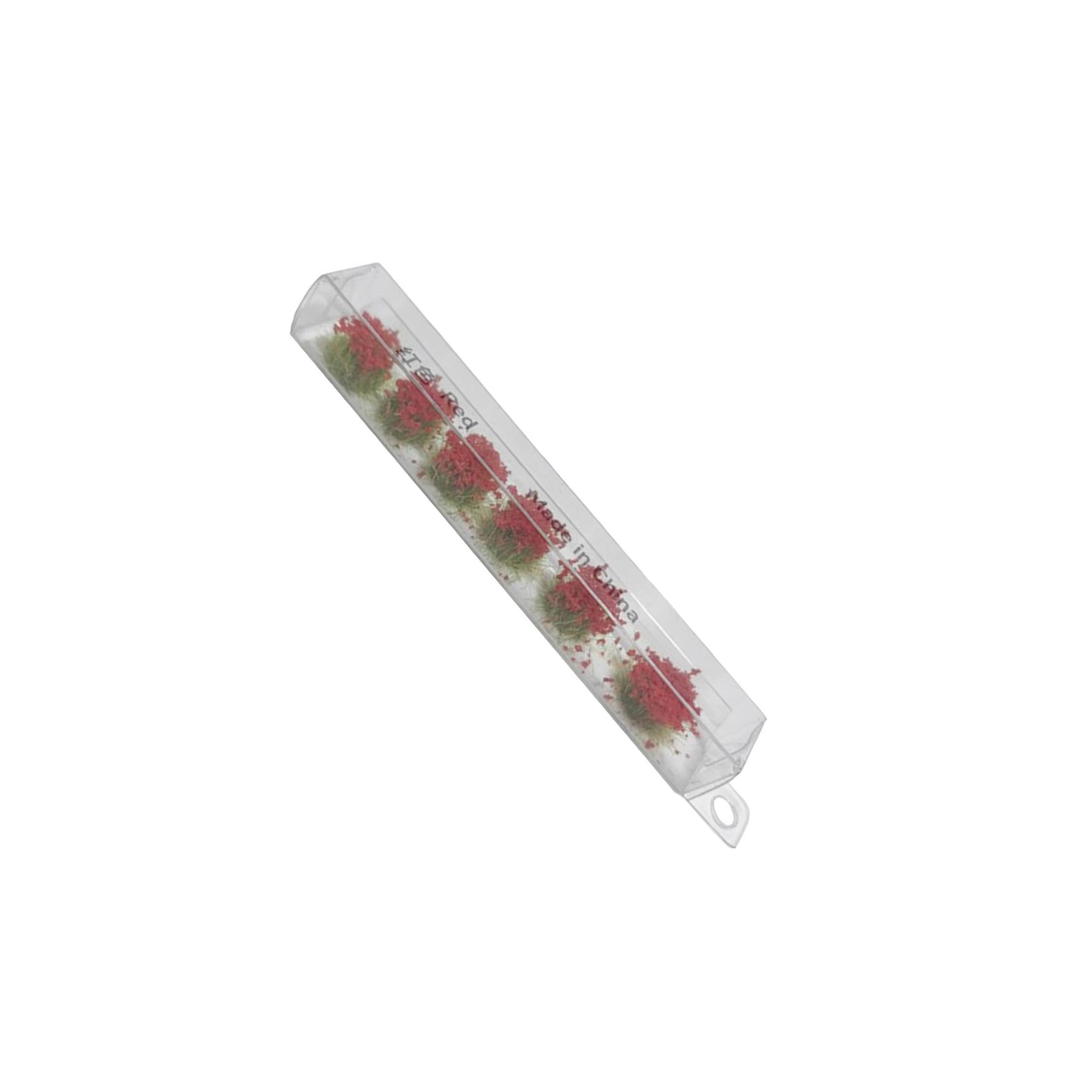 TUXCAXI Miniature Grass Cluster Model Tufts Flower Decoration DIY Train Landscape Scenery Layout Realistic Modeling Scenery Needs DIY Train Landscape Railway, Red, 11x1.5x1.5cm