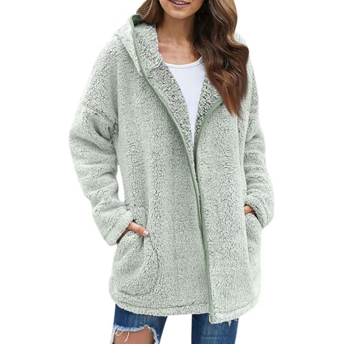 Fuzzy Jackets for Women Fluffy Blanket Oversized Winter Casual Zip Up Coat - image 2
