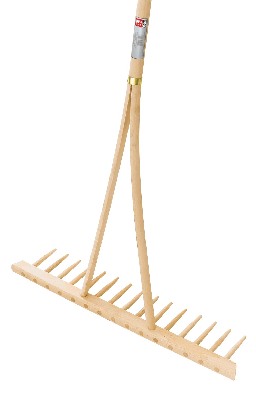 IDEAL-Holzheurechen | Zusammentragen von Grasschnitt und Heu | 15 gerade Zinken, 540 mm, Rechenkopf und Stiel aus leichtem Buchenholz, Langstiel 160 cm