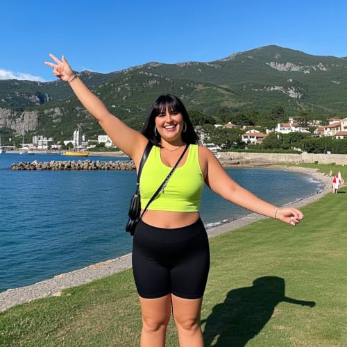 we fleece 4 Pack Women's Plus Size Biker Shorts 8''- High Waisted Tummy Control Yoga Gym Workout Spandex Athletic Shorts4