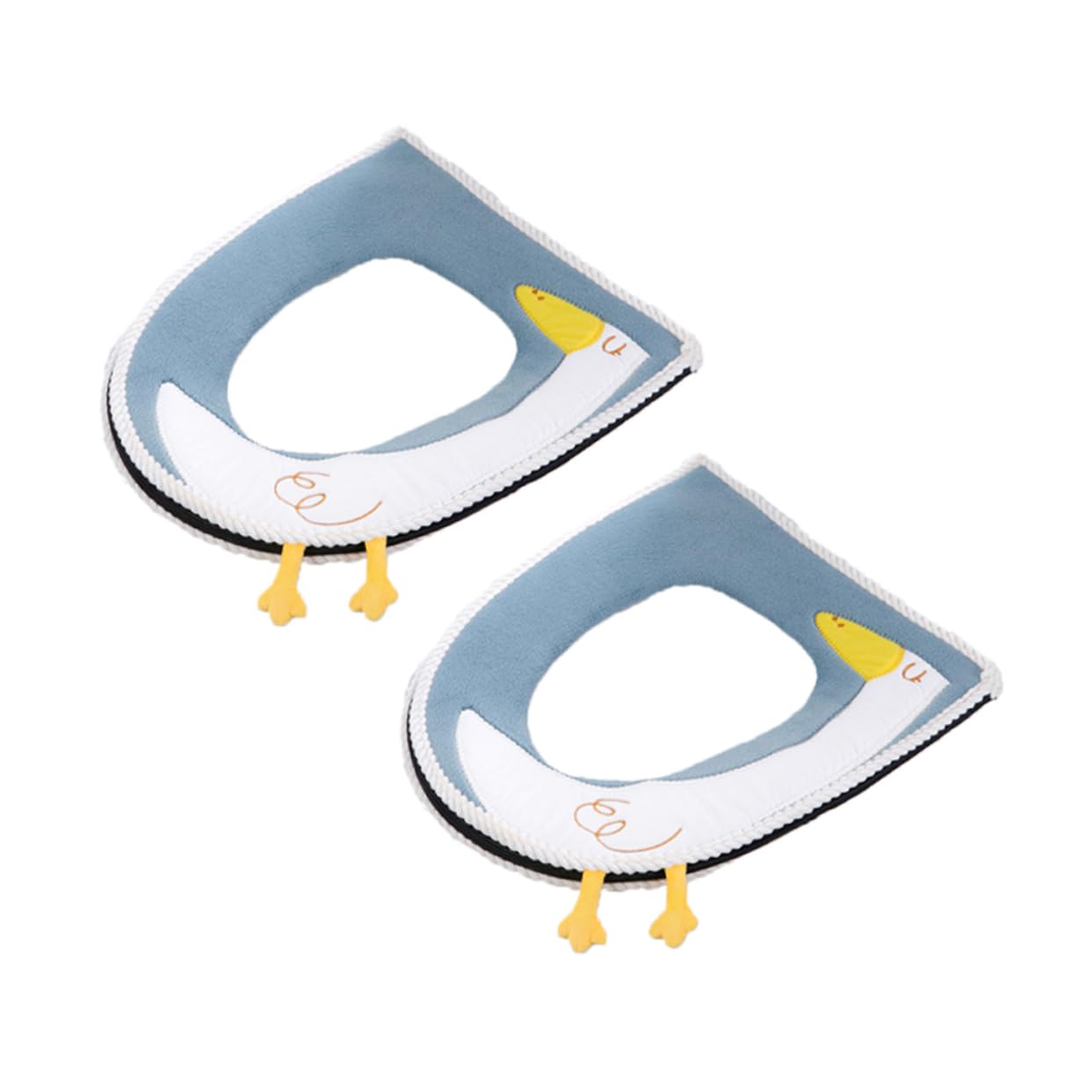 HANABASS 2pcs Cartoon Toilet Seat Cover Pads with Handle Washable and Cushion for Seniors Soft and Warm Bathroom Lid Cover for Winter Fit for Toilets