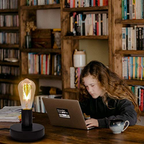 Yxth Industrial Table Lamp Base E26/E27 Ceramic Base Holder, Vintage Small Desk Lamp With Plug In Cord On/Off Switch Edison Lamp For Home Lighting Decor (Small) #TOP4