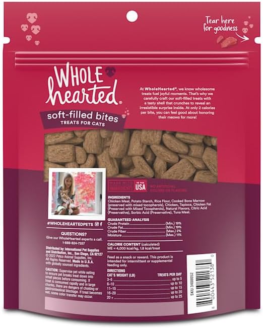 WholeHearted Tuna Flavor Soft-Filled Bites Cat Treats 16 oz.
