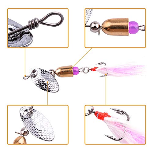 HXDY 10 Tipi di Esche con Paillettes Rotanti
