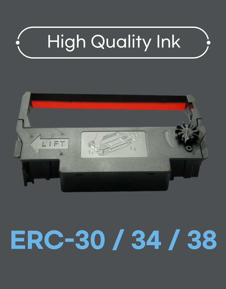 Bixolon (RRC-201BR-16) ERC-30, 16-Pack KD02-00057A Black and Red Ribbon Cartridge ink Compatible with SNBC SRP-275 & SRP-270 (GRC-220BR)