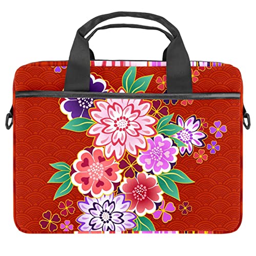 Sac à bandoulière pour ordinateur portable 13 pouces floral rouge