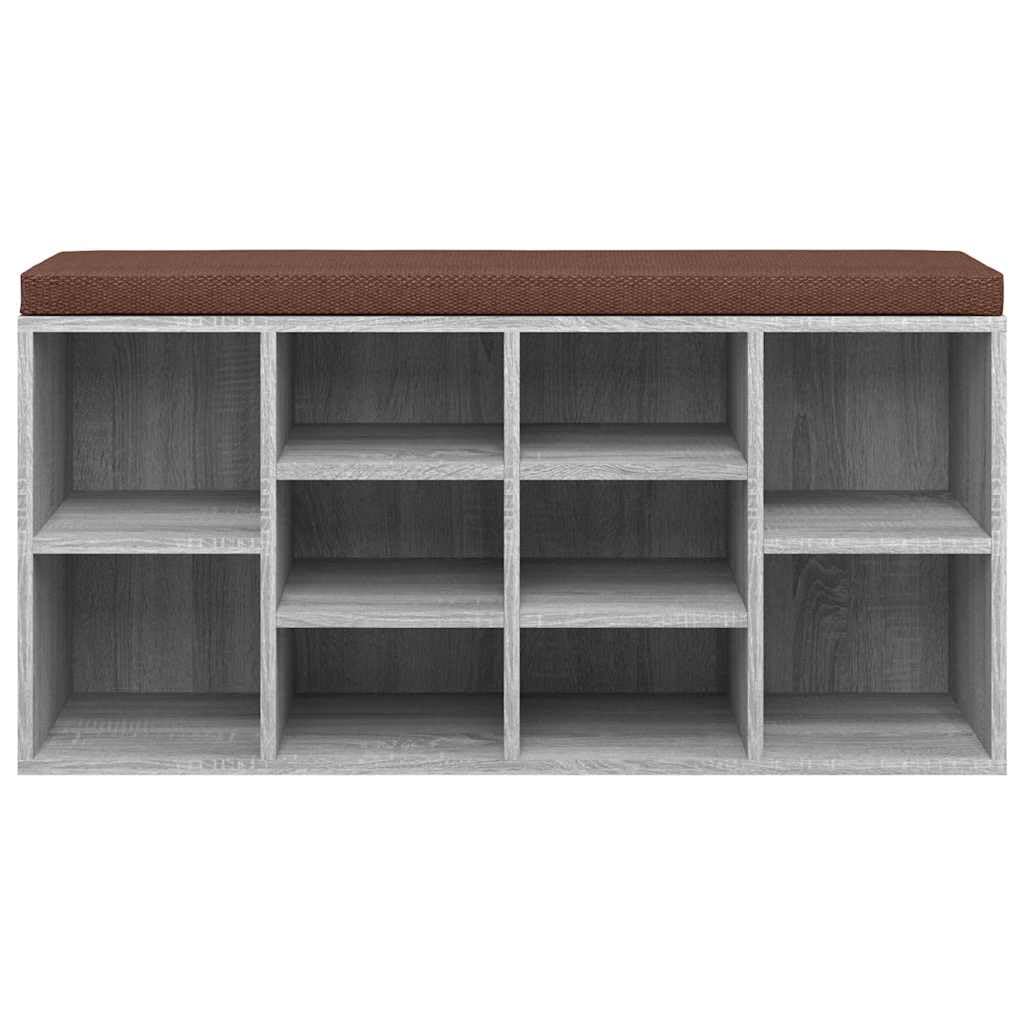 Banc à chaussures 103x30x48 cm Bois d'ingénierie Gris Sonoma Couleur chêne