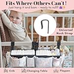 2-Pack Couche suspendue Caddy Organisateur pour bébé, Playpen & Modifier le tableau – 50+ Capacité de la couche, Poignées universelles de crochet, Stockage des produits essentiels pour bébé