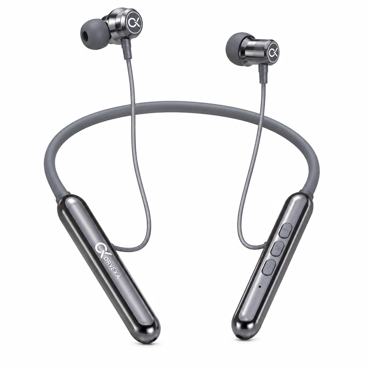 wireless neckband bluetooth -5.4 version with 10mm dynamic driver, deep bass, built-in mic, music & call controls, low latency mode for all smart phones, tablets & laptops-(grey).