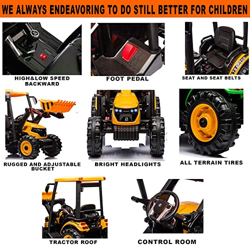 Image of Kidsera 24V Extra-Large Kids Ride On Tractor w /Loader, Remote Control