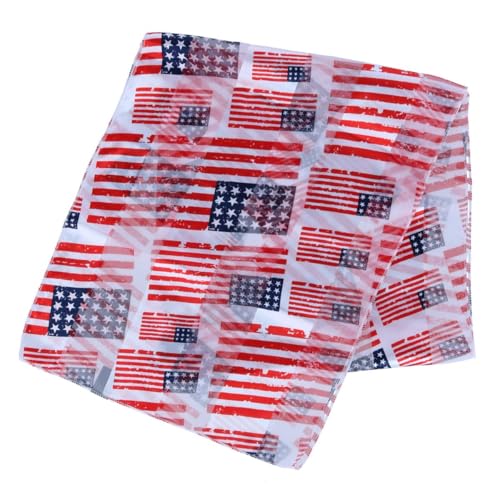 CTM Women's Lightweight Satin American Flag Print Scarf2