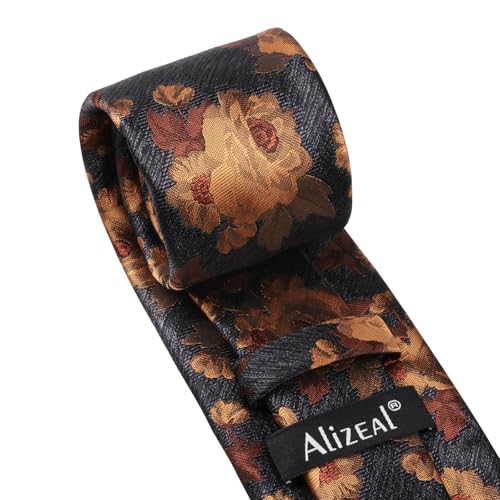 Image of Alizeal Mens 3.15'' Colorful Flower Pattern and handkerchief Necktie Set